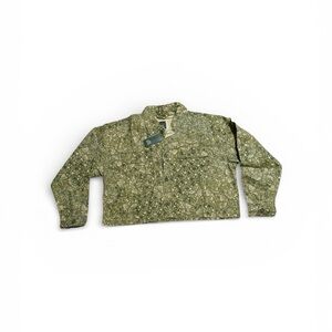 135–wild fable Olive Green Floral Button-Up Jacket